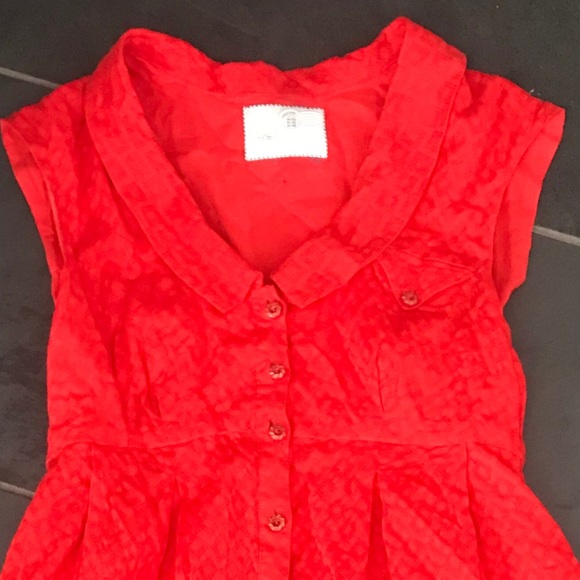 Anthropology 9-H15 STCL red dress - Picture 2 of 3